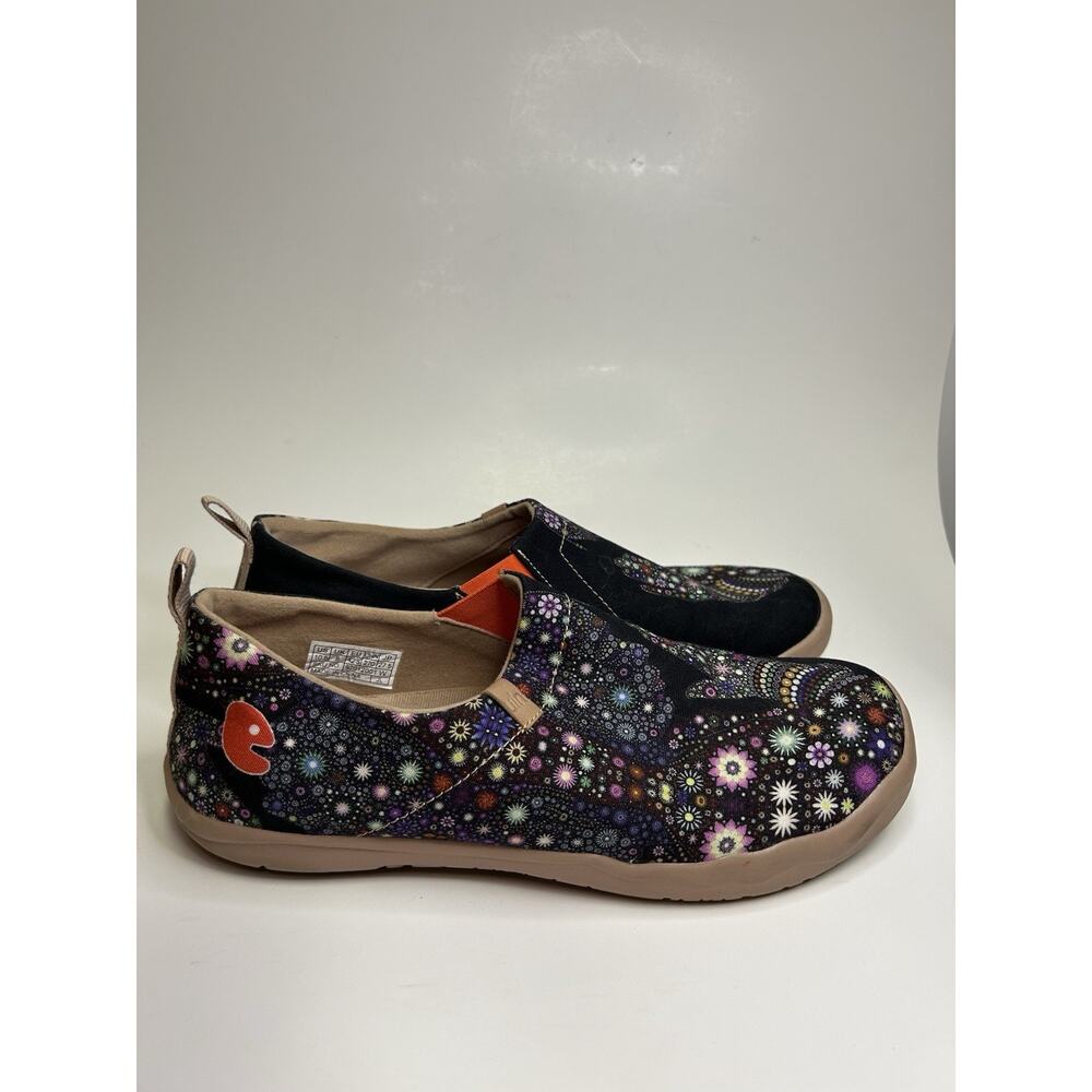 UIN Pray For Goodness Slip On Loafer Womens 10.5 Patchwork Floral Boho Flats